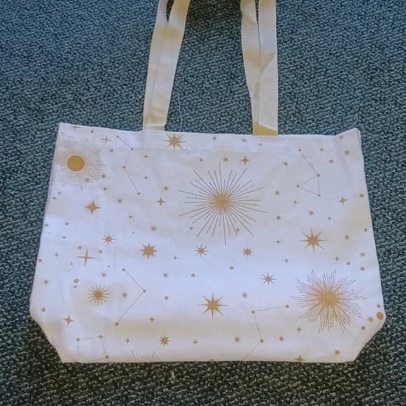 'Hello Sunshine' Sun, Stars, and Constellation tote bag with tassel - Picture 8 of 15